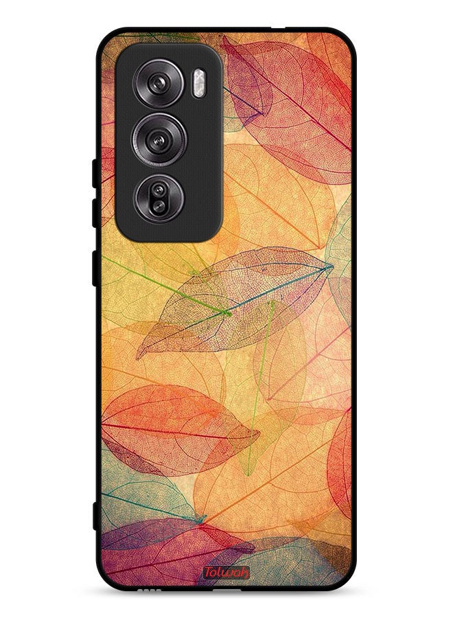 Tolwak Oppo Reno12 Pro 5G Protective Case Cover Leaves Abstract Digital Art - Image 1