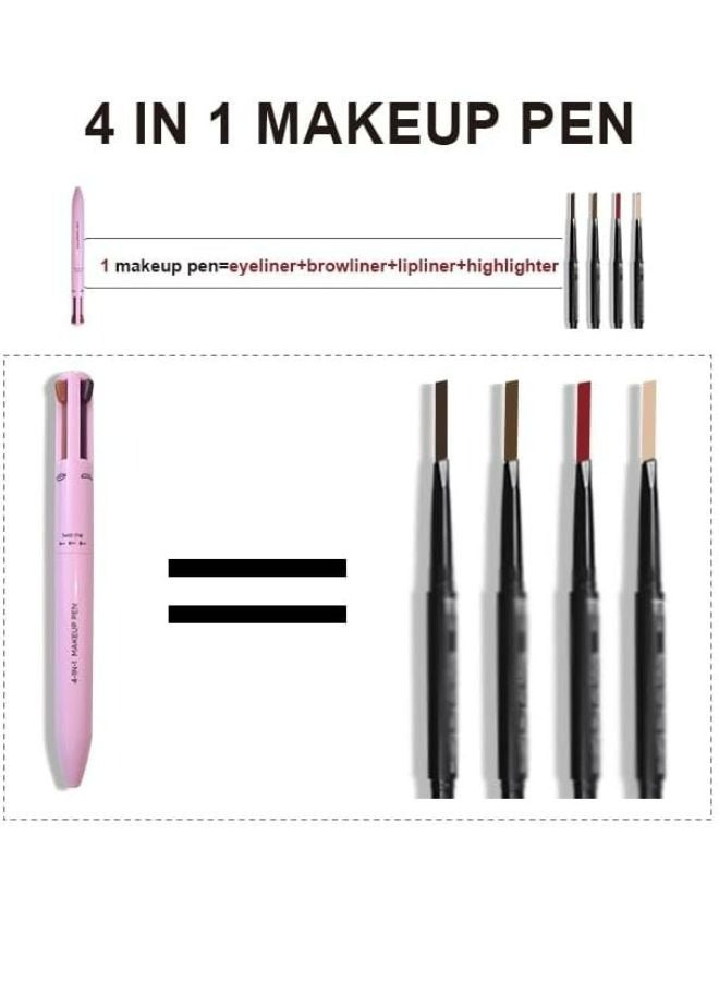 Generic 4 in 1 Makeup Pen 01, Eye Liner, Brow Liner, Lip Liner and Highlighter Pen, Waterproof All in One for Eye, Multi-Function Makeup Beauty Pencil (Pink)  - Image 5