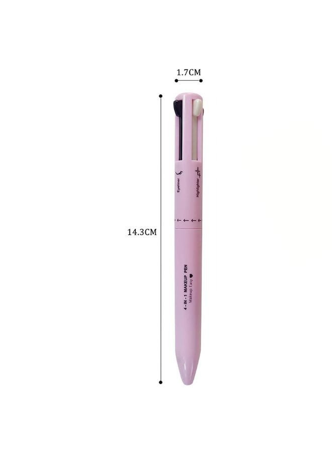 Generic 4 in 1 Makeup Pen 01, Eye Liner, Brow Liner, Lip Liner and Highlighter Pen, Waterproof All in One for Eye, Multi-Function Makeup Beauty Pencil (Pink)  - Image 3