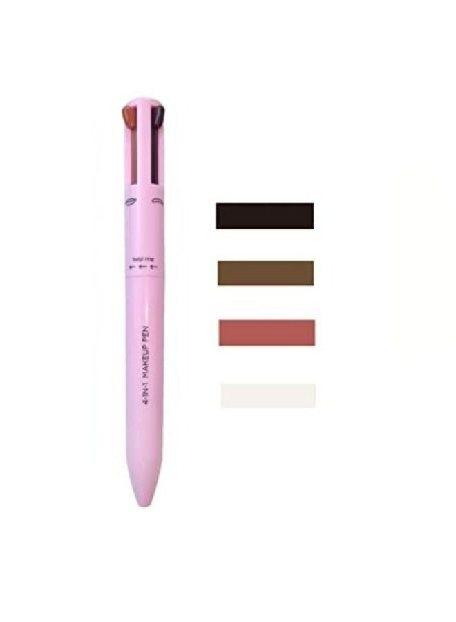 Generic 4 in 1 Makeup Pen 01, Eye Liner, Brow Liner, Lip Liner and Highlighter Pen, Waterproof All in One for Eye, Multi-Function Makeup Beauty Pencil (Pink)  - Image 1
