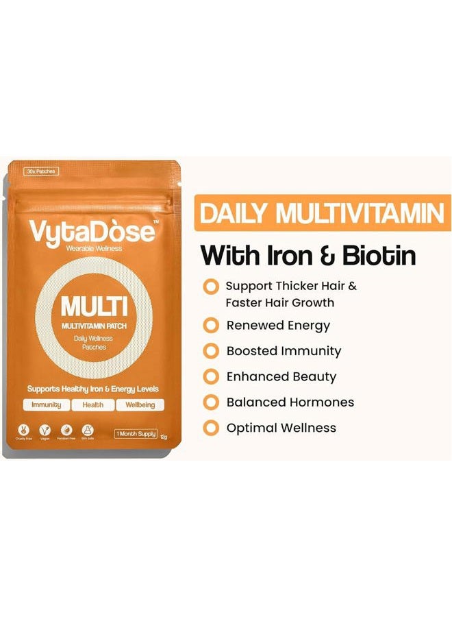 VytaDose Women's Daily Multi Patches, After-Party Support, Topical Energy Support, Beauty, Hair, Skin & Nails, Vegan, Water-Resistant, Sensitive Skin Friendly, 30 Count - Image 3