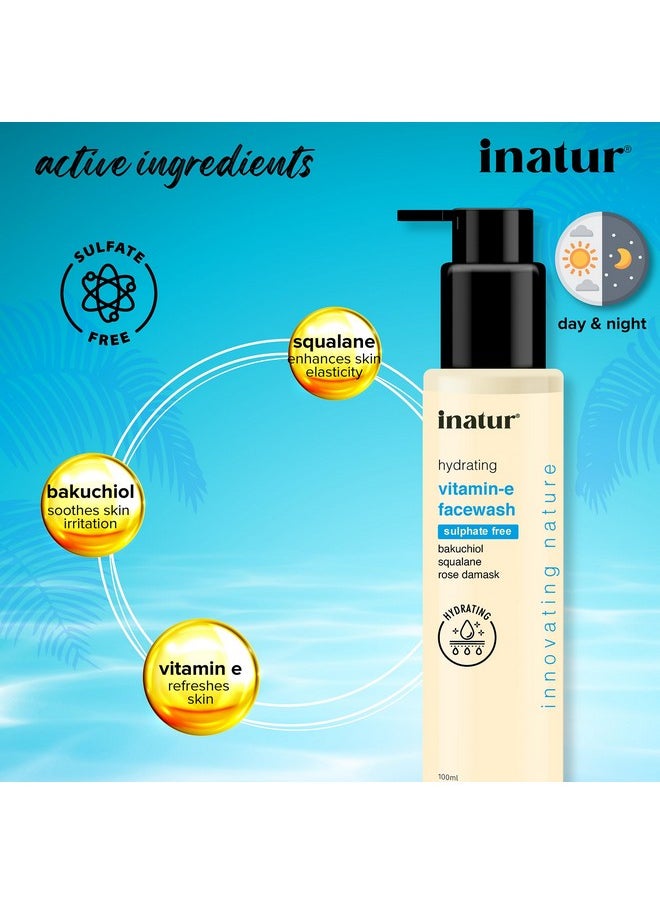 INATUR Vitamin E Face Wash 100Ml Sulphate Free And Gentle Formula For Skin Brightening Hydrating And Refreshing Antioxidant Properties  - Image 2
