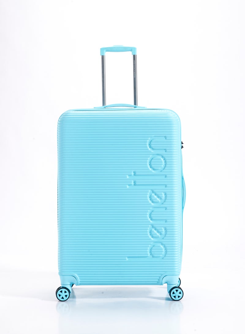UNITED COLORS OF BENETTON BNTA-204 Set of 2 Luggage with TSA Lock | Material- Acrylonitrile Butadiene Styrene| Adjustable Trolley Handle | Smooth Dual Wheels 360degree rotation | 20/28 inch | Light Blue - Image 2