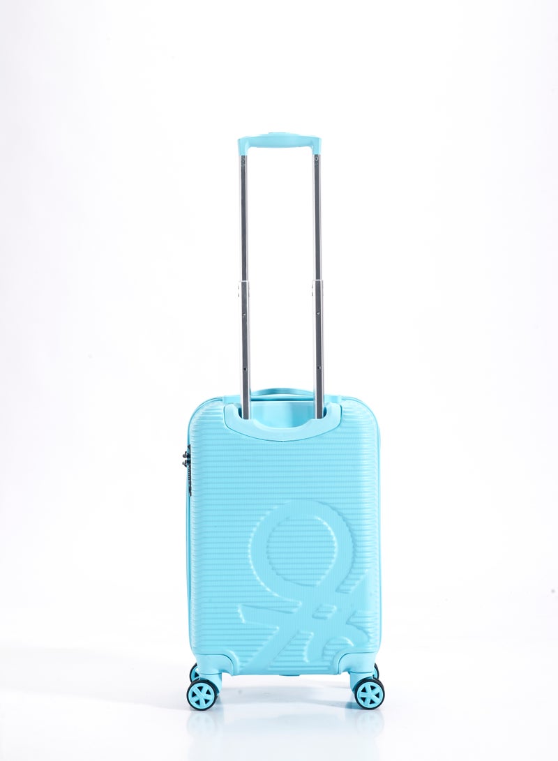 UNITED COLORS OF BENETTON BNTA-204 Set of 2 Luggage with TSA Lock | Material- Acrylonitrile Butadiene Styrene| Adjustable Trolley Handle | Smooth Dual Wheels 360degree rotation | 20/28 inch | Light Blue - Image 4