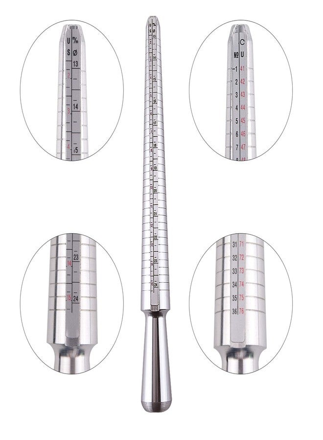 KUUQA Metal Ring Mandrel Ring Sizer and Rubber Hammer Mallet Ring Sizer Gauge Set with 2 Piece Jewelry Polishing Cloths - Image 2