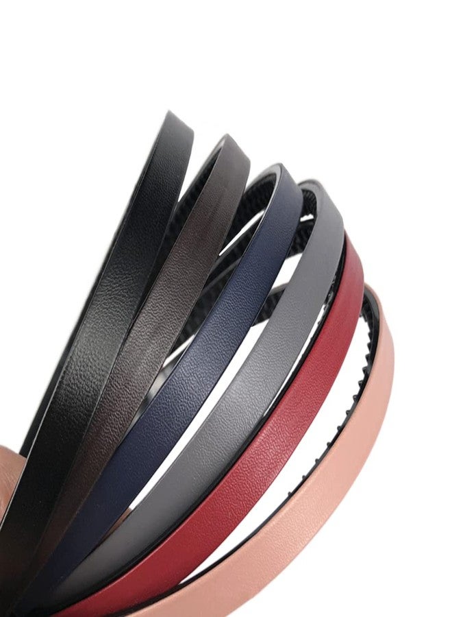 Ruihfas Fashion Headbands Wide Leather Covered Hair Hoop Clasp Hairbands for Women Girls, 6pcs/pack (Normal) - Image 1