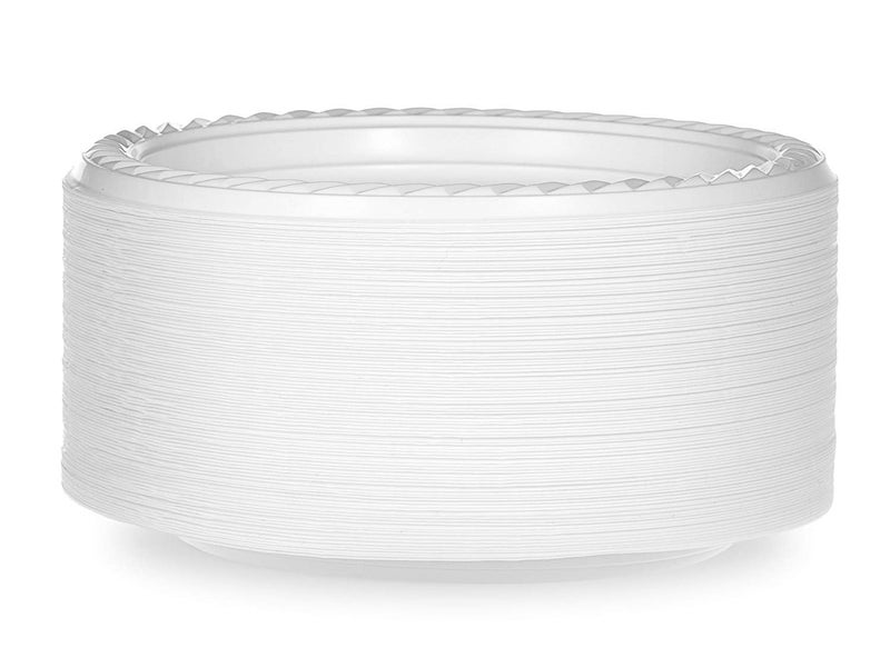 Basix [200 Count] Basix Disposable 7 inch White Plastic Luncheon Plates  Microwavable  Great For Events  Home  Office  Wedding  Parties  or Everyday Use  2 Packs - Image 2