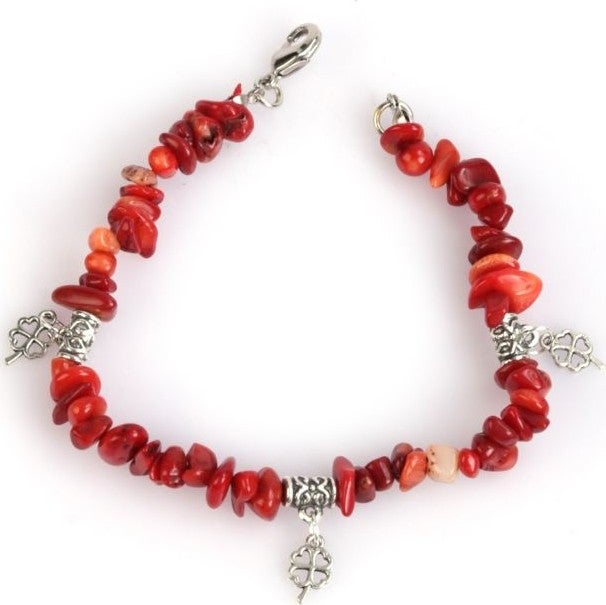Red Coral Broken Natural Stone Bracelet