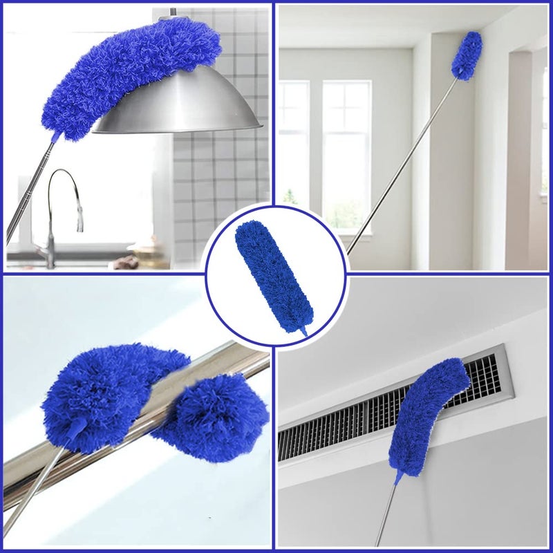 Buysenton Microfiber Duster, 8PCS Feather Duster with 100 Inch Telescoping Extension Pole, Reusable Bendable Dusters, Washable Lightweight Dusters for Ceilings Fans(2023 UAGRED) - Image 3