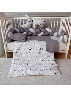 FUN MOMENT Triple Braided Baby Bed Rails with Quilt, Pillows and Sheet  - Image 1