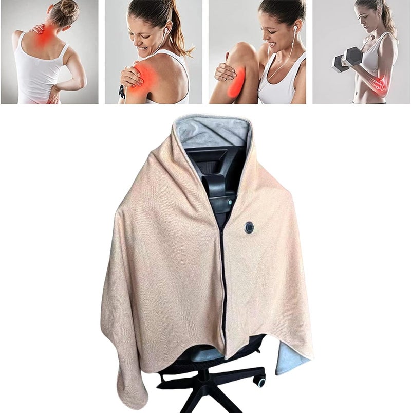 Heated Blanket Beige Fast Heating Overheat Prevention Auto Off Ultra Soft Electric Throw for Cold Winter Days Plush Cloth - Image 4