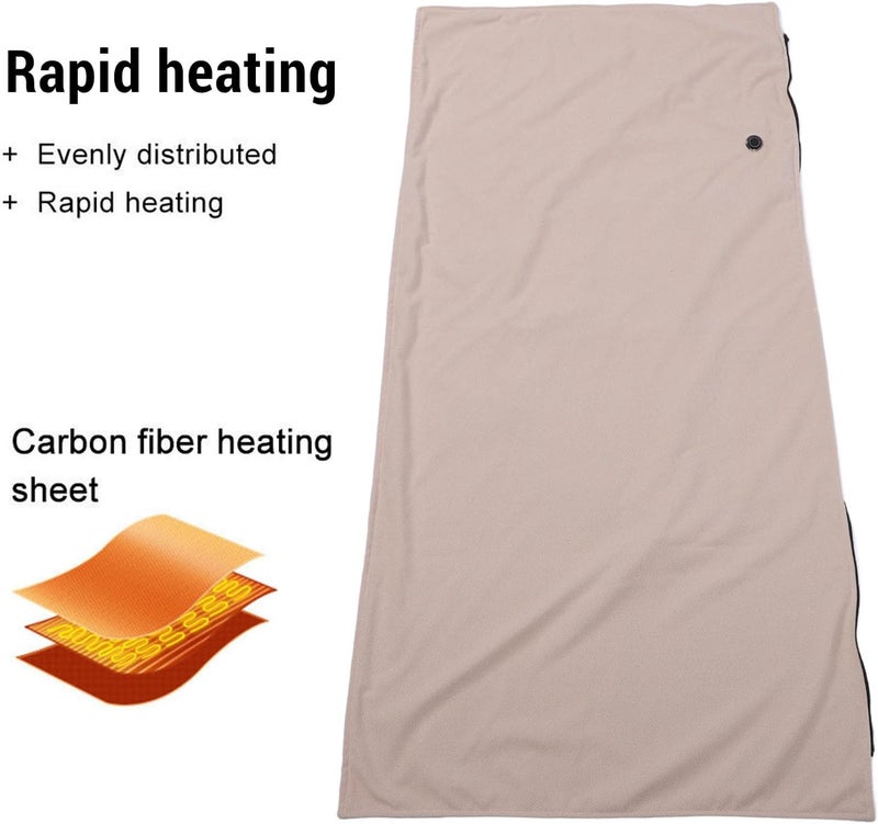 Heated Blanket Beige Fast Heating Overheat Prevention Auto Off Ultra Soft Electric Throw for Cold Winter Days Plush Cloth - Image 2