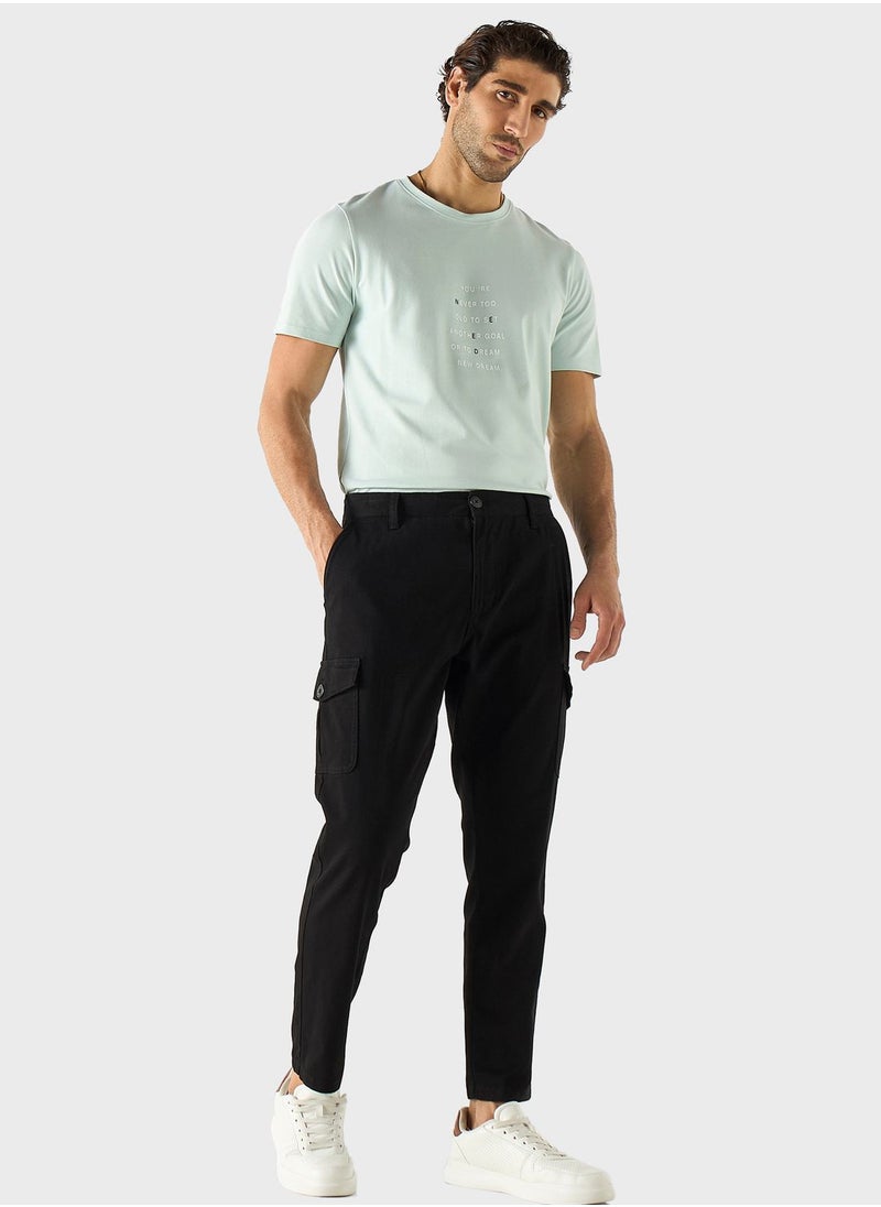 Iconic Slogan Print Crew Neck T-Shirt  - Image 4