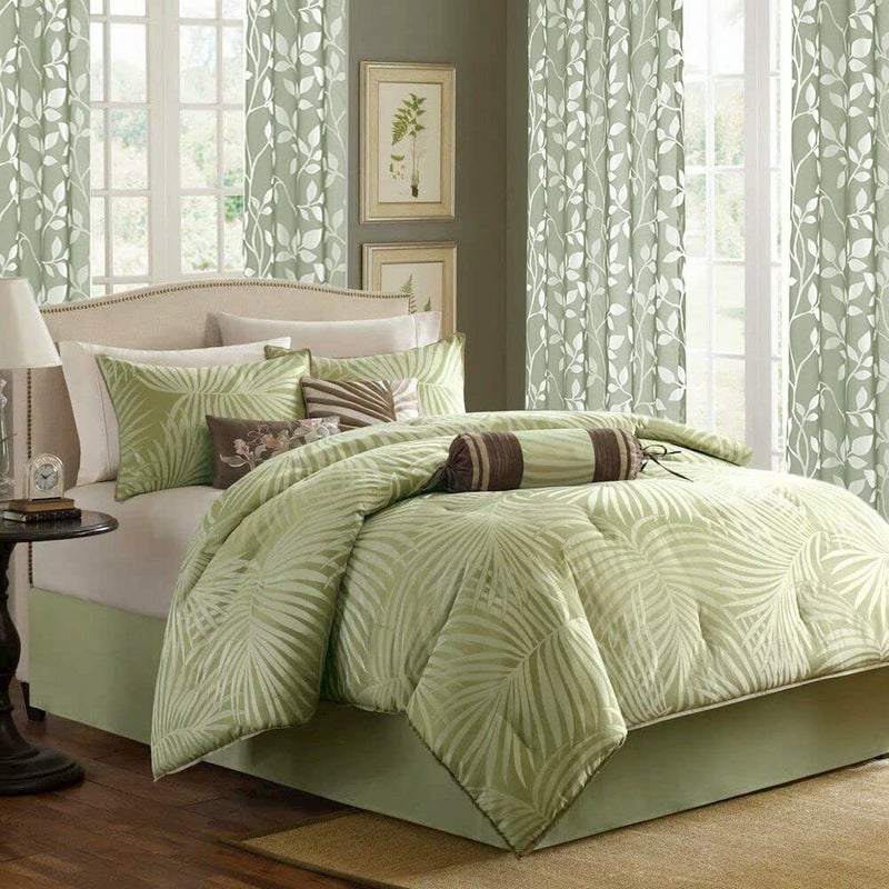XTMYI Sage Green Leaf Sheer Patterned Curtains, Tree Branch Floral Nature Botanical Curtains for Living Room Bedroom, 84 Inch Long, Cottage Core Boho Farmhouse Window Treatments (2 Panel, Light Green White) - Image 2