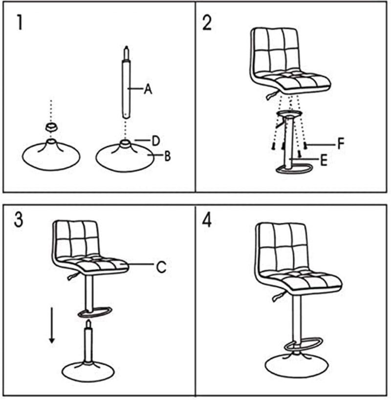 LANNY PU Leather Bar Stool 2-Pieces Set, White - Image 1