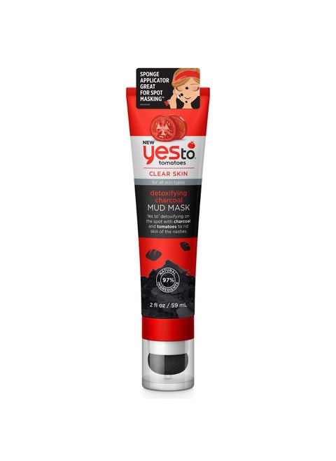 Yes To Tomatoes Detoxifying Charcoal Mud Mask | For All Skin Types | Charcoal & Tomatoes to Detoxify