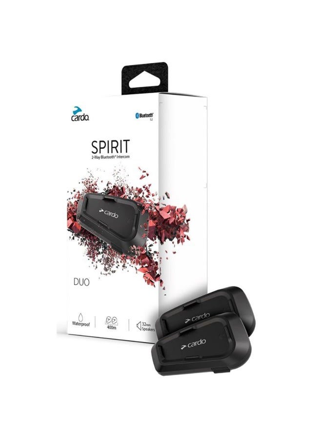 Cardo Systems Spirit Motorcycle Bluetooth Communication Headset - Black, Dual Pack - Image 1