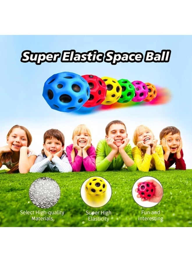 6 Pack Space Moon Balls, Super High Bouncing Ball, Pop Sounds Meteor Space Ball, Pop Bouncing Ball Rubber Bounce Ball for Kids Adults, Sport Training Ball for Indoor and Outdoor - Image 2