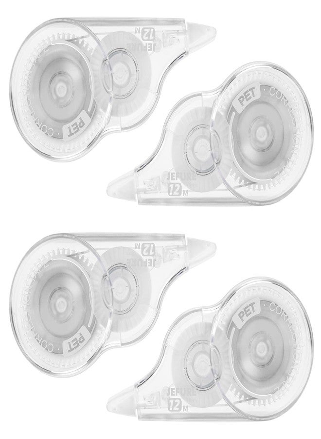 JEFURE 4 Pcs Correction Tape, 39.4 Ft White Wrong Out Tear-Resistant Bulk, Instant Corrections Easy To Use Applicator for School, Office, Note Taking, Journal (Tape Width 0.2 in, Clear) - Image 1