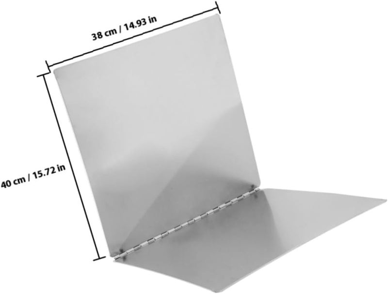 Stainless Steel Grease Splatter Guard and Stovetop Splash Screen, Foldable Oil Splatter Shield with Heat-resistant Kitchen Protective Plate, 38cm Height X 40cm Depth for Cooking - Image 2