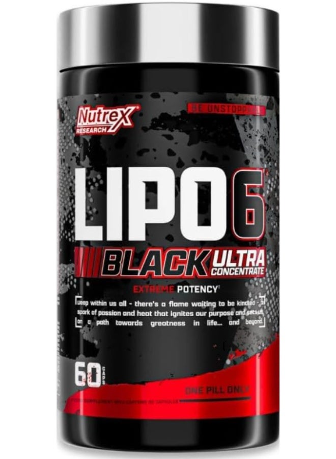 Nutrex Research Nutrex, Lipo 6 Black, Fat Burner, 60 Caps, 60 Servings - Image 1
