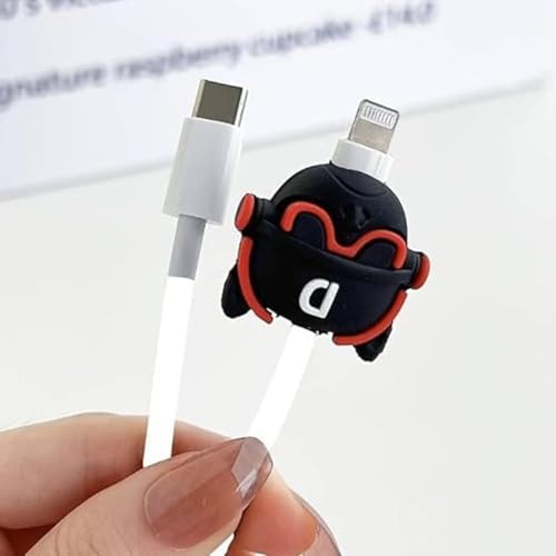 SKYCELL Charger Case Cover with Full Cable Protector 3D Cute Pattern Compatible for iPhone Charger Only 18W & 20W iPhone 16,iPhone 13,iPhone 15,iPhone 14 (Bull Dog Black) - Image 2