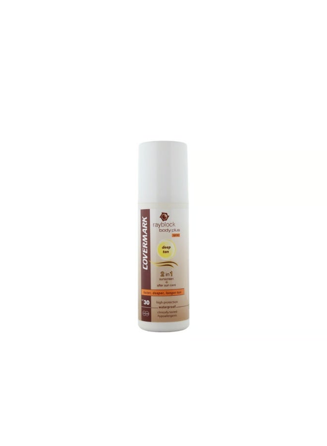 Covermark Rayblock Body Plus Spray 2-In-1 Sunscreen Deep Tan SPF30 100ml - Image 1