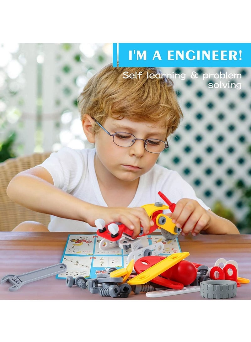 Loquat Construction Building Toys for Kids Age 3-12-year-old,57pcs, 2 Models Demountable and Assembled Engineering Vehicle Educational Toy Set Suitable Boys Girls - Image 2