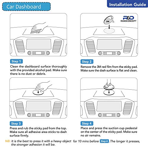 Randconcept - 80mm Adhesive disc for Suction Cups with adhesive - for Suction Shower Holder, Suction Mirror, Suction Hook, Car Dashboard, Bathroom & Kitchen, 3.15" Wide Diameter 2 Pcs (White) - Image 3