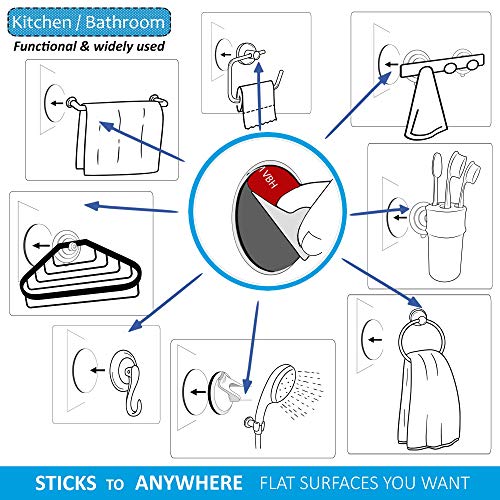 Randconcept - 80mm Adhesive disc for Suction Cups with adhesive - for Suction Shower Holder, Suction Mirror, Suction Hook, Car Dashboard, Bathroom & Kitchen, 3.15" Wide Diameter 2 Pcs (White) - Image 2