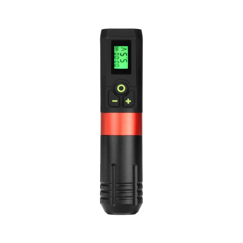 Red Blood Shadow Aluminum Alloy Handle Adjustable Wireless Power Long Pen Motor Tattoo Machine Rotating Tattoo Pen (including USB charging cable) 1pc - Image 1