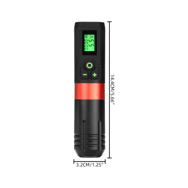 Red Blood Shadow Aluminum Alloy Handle Adjustable Wireless Power Long Pen Motor Tattoo Machine Rotating Tattoo Pen (including USB charging cable) 1pc - Image 5