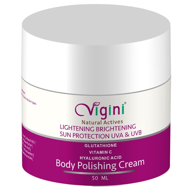 Vigini كريم ترطيب الجسم فيجيني المتألق بفيتامين سي وحمض كوجيك لإزالة التصبغات والبقع الداكنة وتوحيد لون البشرة 50 مل - Image 1