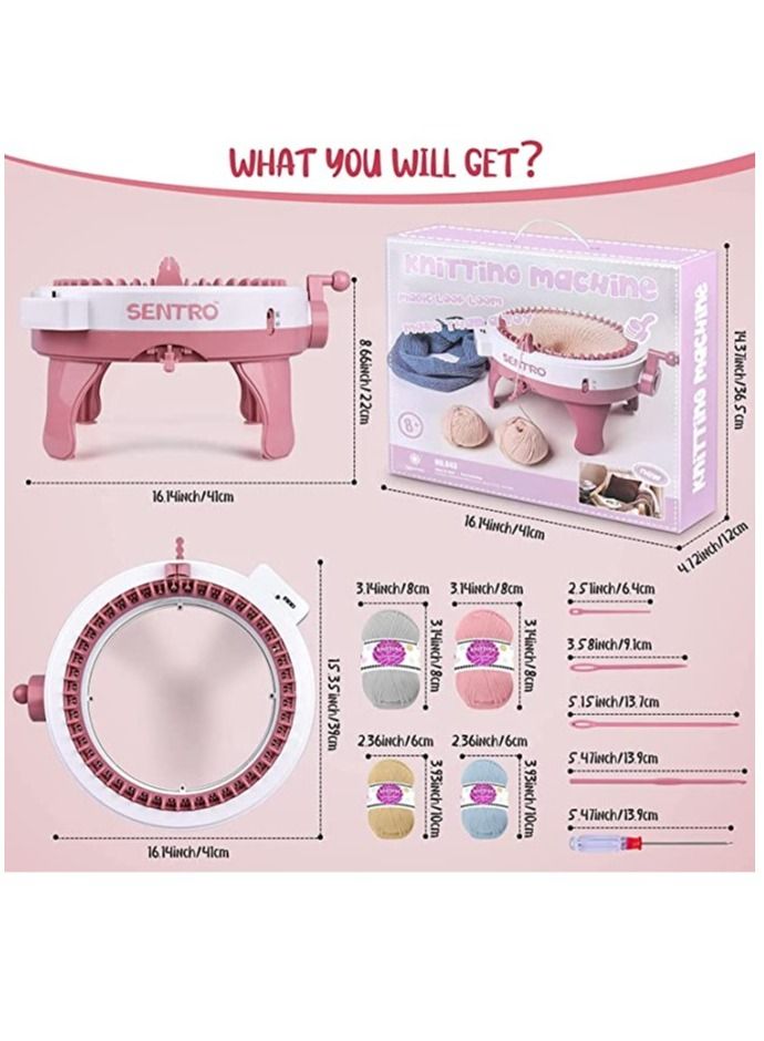 Sentry Centro Hand Knitting Machine with 22/40/48 Needles, Smart Hand Knitting Circular Knitting Machine Stylish Knitting Gift for Adults and Kids, Double Circular Loom Stitching, for DIY Scarf, Hat and Sock - Image 4