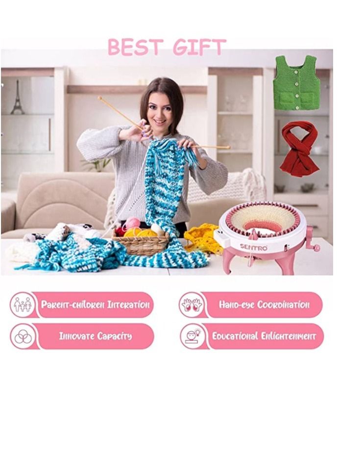Sentry Centro Hand Knitting Machine with 22/40/48 Needles, Smart Hand Knitting Circular Knitting Machine Stylish Knitting Gift for Adults and Kids, Double Circular Loom Stitching, for DIY Scarf, Hat and Sock - Image 3