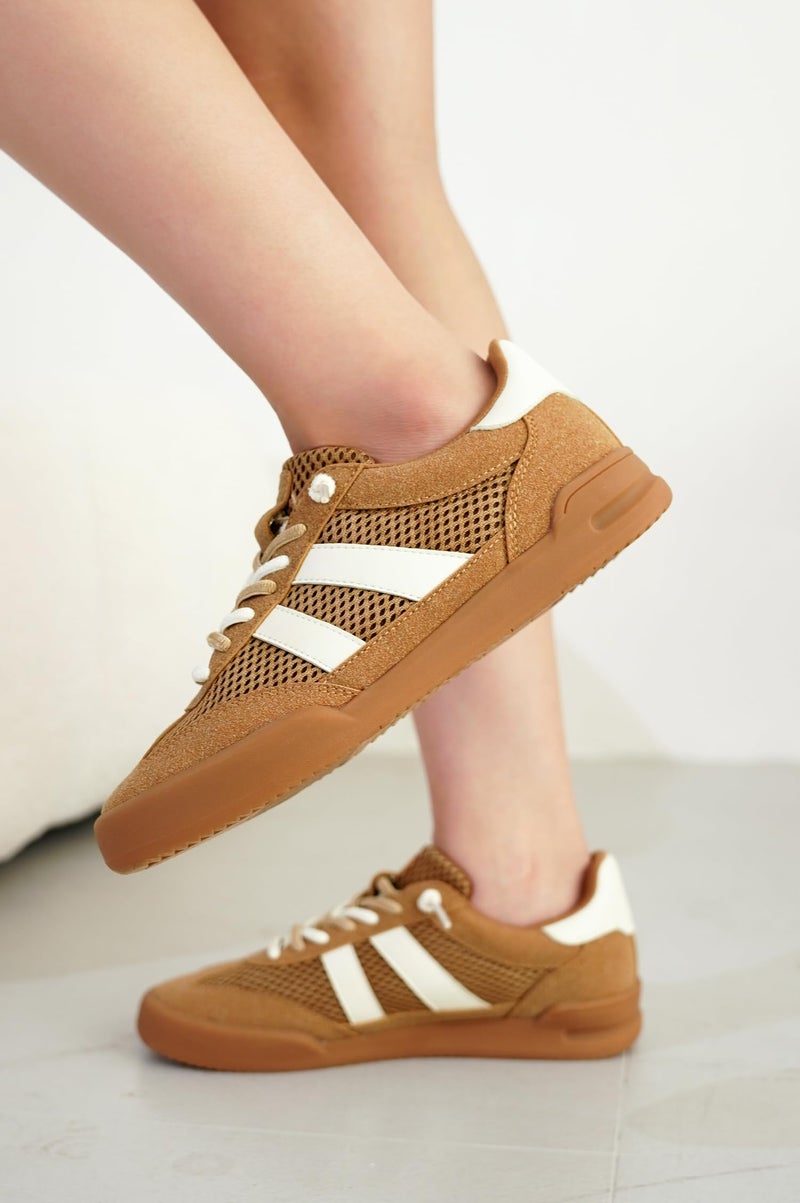 Project Cloud 100% Genuine Leather Casual Sneakers for Women - Memory Foam Insoles - Womens Shoes & Lightweight Women's Fashion Sneakers - Slip On Shoes for Women Footwear (Verdy, TAN, 8) - Image 2