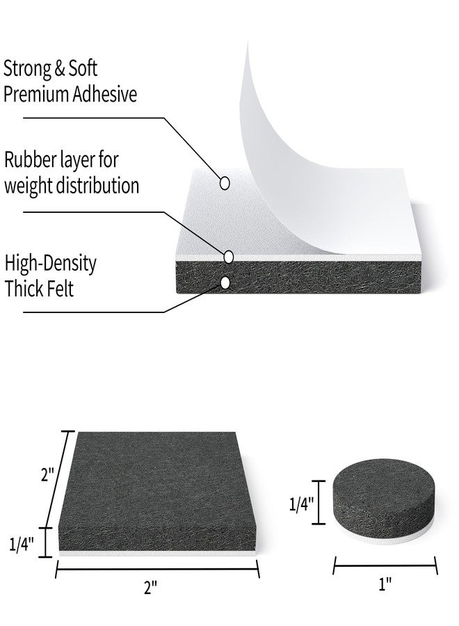 Yelanon Felt Furniture Pads for Hardwood Floors -80 Pcs Premium Felt Pads for Chair Legs, Floor Protectors for Furniture, Black - Image 2