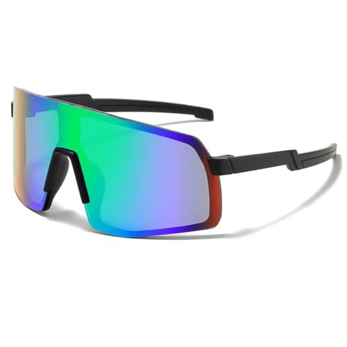 JOVAKIT Kids Baseball Sunglasses for Boys Girls Age 3-13, Youth Baseball Sun Glasses UV400 Sports Cycling Shades (Black/Green Mirror) - Image 1