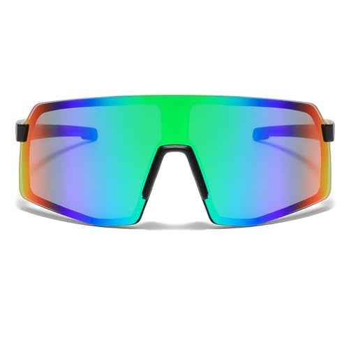 JOVAKIT Kids Baseball Sunglasses for Boys Girls Age 3-13, Youth Baseball Sun Glasses UV400 Sports Cycling Shades (Black/Green Mirror) - Image 2
