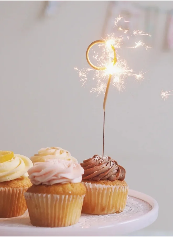 Wondercandle Rose Gold Sparkler Candle - Number 9