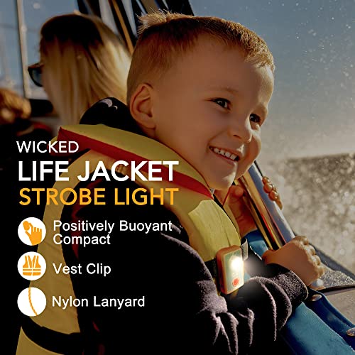 WICKED Life Jacket LED Strobe Light for Emergency Overboard Survival; Water Activated High Intensity Beam Long Range Rescue (12 Pack) - Image 4