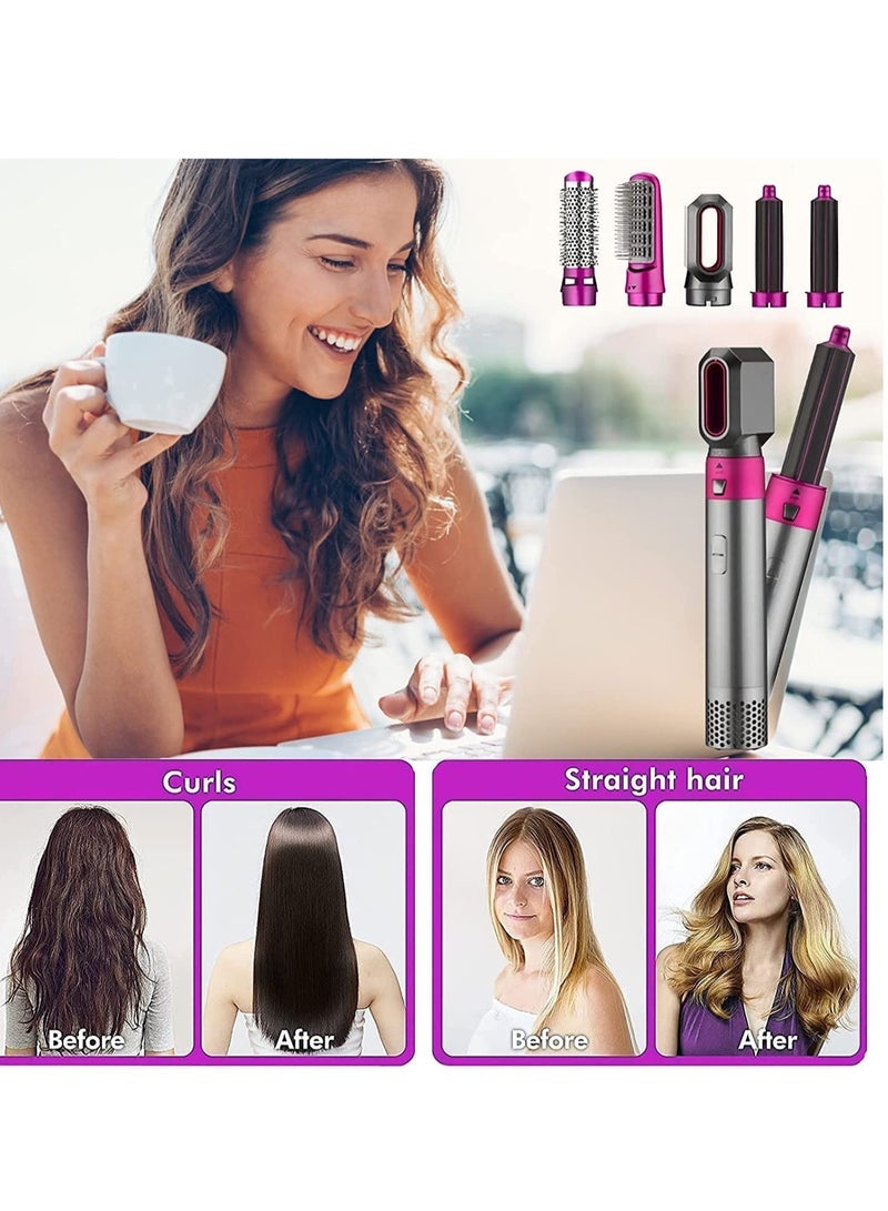 5 in1 Hot Air Brush, One-Step Hair Styling Tools Electric Hair Hot Brush, Muti-Styler for Straightener, Curling Drying - Image 3