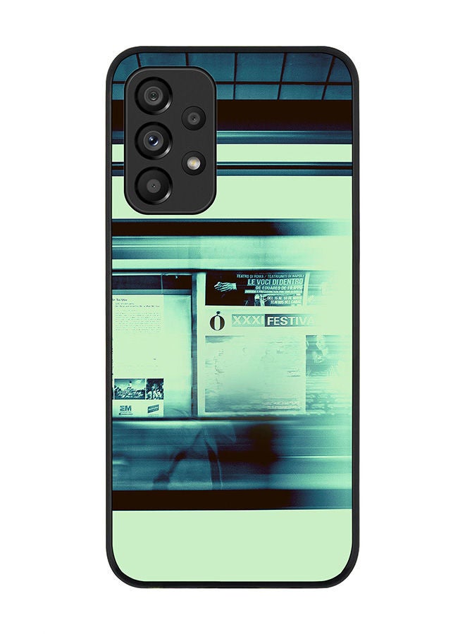 Stylizedd Rugged Black edge case for Samsung Galaxy A33 5G Slim fit Soft Case Flexible Rubber Edges Anti Drop TPU Gel Thin Cover - Blurry Station - Image 1