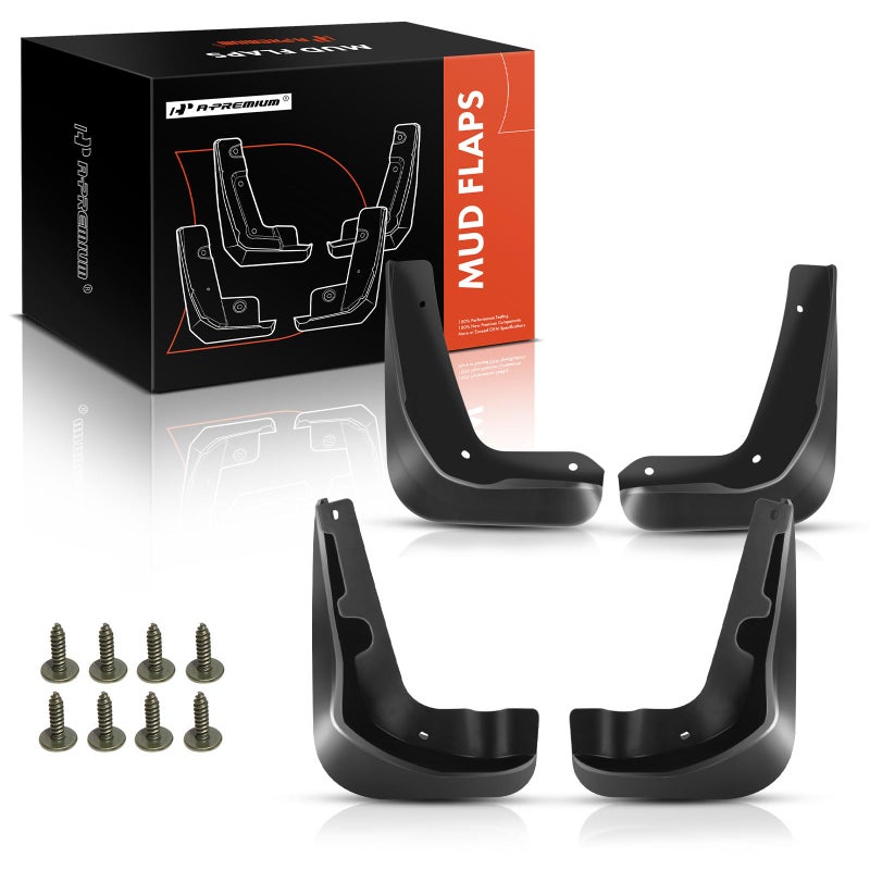 A-Premium APremium Set of 4PCS Mud Flaps Splash Guards Mudguards Mudflaps with Hardware Kits Accessory Compatible with Ford Focus 20122016 Sedan Black Color Front LH RH and Rear LH RH