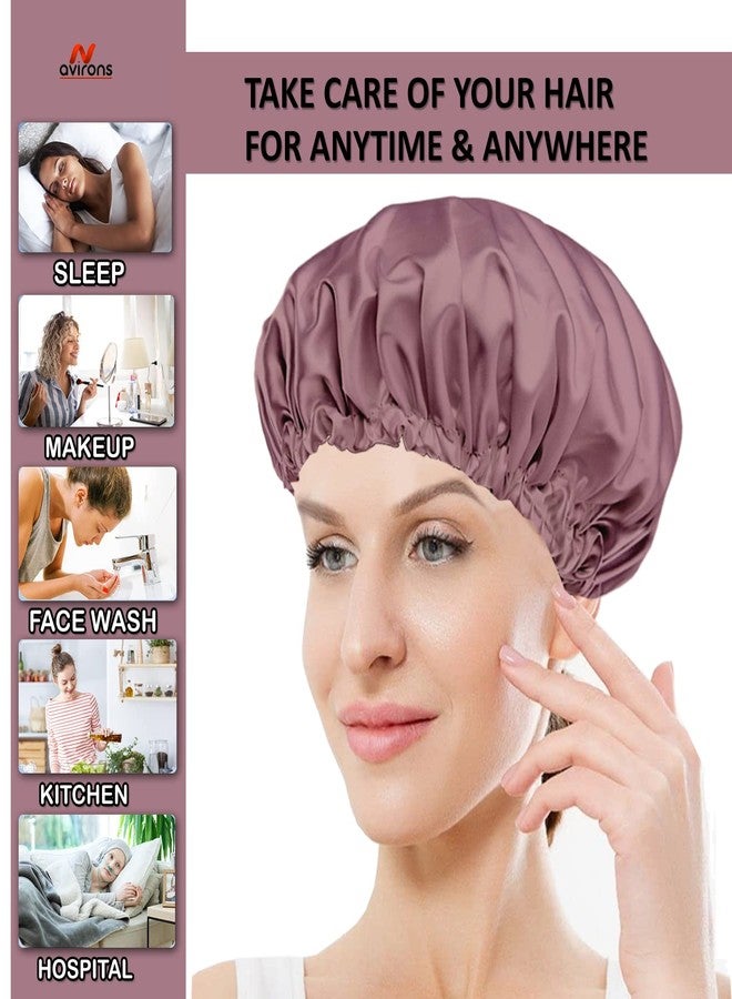 Avirons Silk Satin Bonnet with Eye Mask for Sleep | Hair Cap and Scrunchies | Fully Reversible Pure Satin Hair Bonnet with Sleeping Eye Mask | Pure Satin Hair Bonnet Cap for Women/Girl - Image 2
