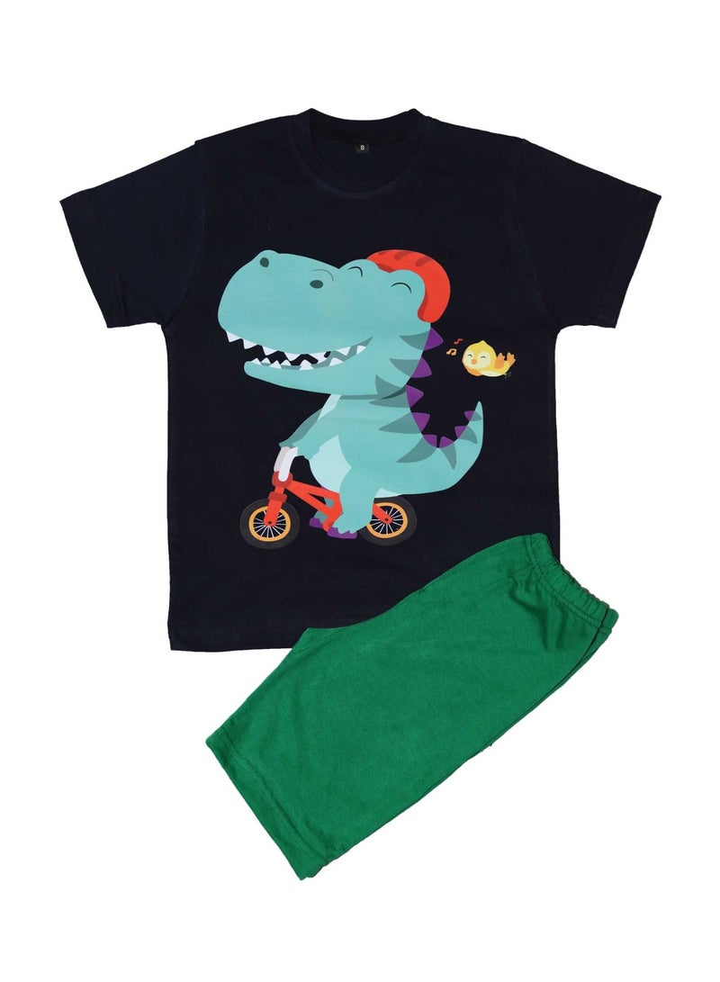 وان هاند بيجاما قطن أطفالى صيفى - أزرق - Image 1