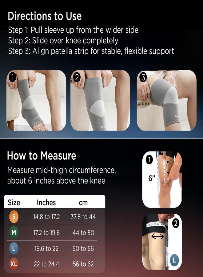 Dr Trust USA 4501 Knee Cap Support for Joint Pain Relief During Sports, Gym, Running, Exercise, Cycling, Workout|Anti-Sweat Compression Knee Brace for Men and Women - Medium (1 Pair) - Image 5