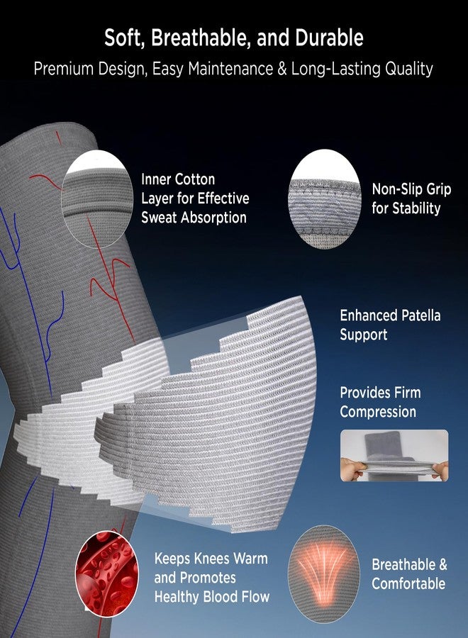 Dr Trust USA 4501 Knee Cap Support for Joint Pain Relief During Sports, Gym, Running, Exercise, Cycling, Workout|Anti-Sweat Compression Knee Brace for Men and Women - Medium (1 Pair) - Image 4