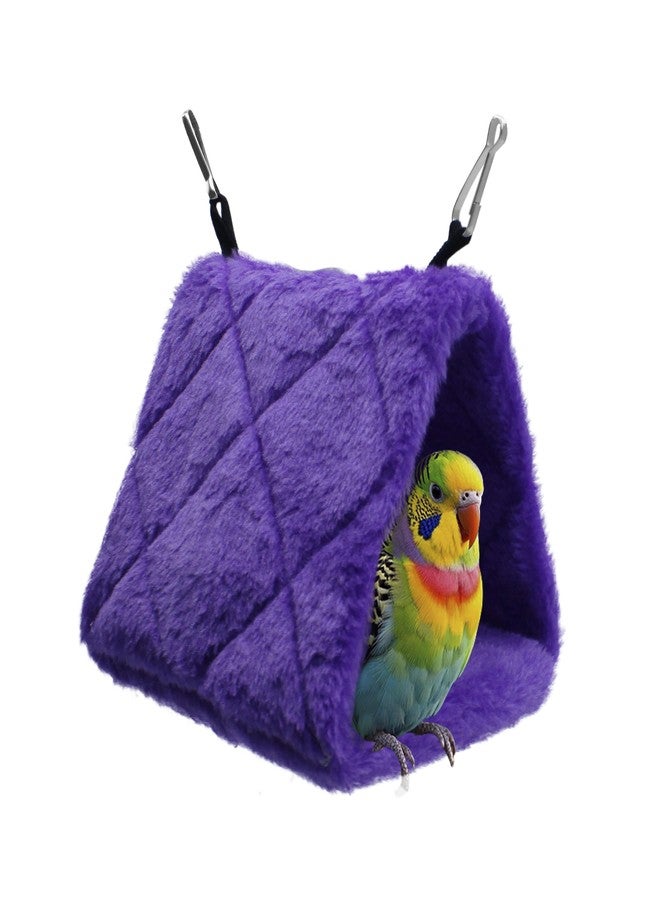 Yinprwi Warm Bird Nest House Shed Hut Parrot Sleeping Bed Hanging Hammock Snuggle Cave Birds Hut Hideaway Tent for Pet Parrot Macaw Budgies Cockatiels Cockatoo Lovebird Size S (Purple) - Image 1