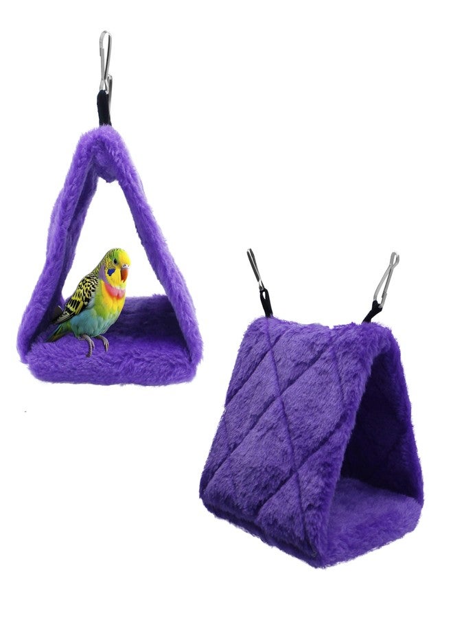 Yinprwi Warm Bird Nest House Shed Hut Parrot Sleeping Bed Hanging Hammock Snuggle Cave Birds Hut Hideaway Tent for Pet Parrot Macaw Budgies Cockatiels Cockatoo Lovebird Size S (Purple) - Image 5